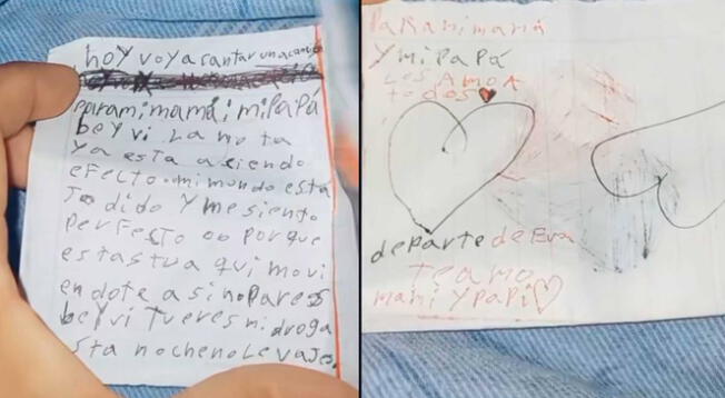 Niña dedica conmovedora carta a sus padres pero al abrirla se llevan tremenda sorpresa