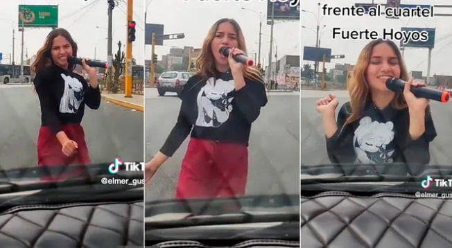 Show de 'karaoke' en pleno tráfico impresiona a conductor y a todos en TikTok: "Made Perú"