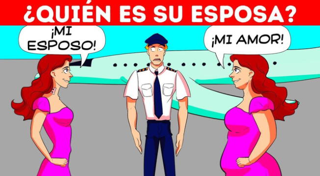 ¿Quién es la esposa del piloto en este acertijo visual?