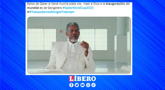 Morgan Freeman fue la sorpresa en la inauguración de Qatar 2022