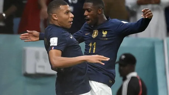 Kylian Mbappé y su celebación tras gol con Francia