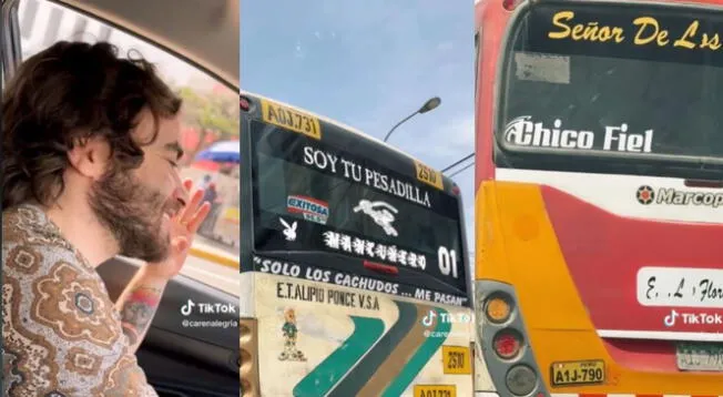 Joven extranjero se mostró sorprendido por las frases en buses.