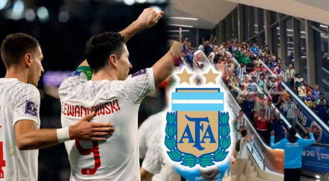 Hinchas argentinos celebraron triunfo de Polonia sobre Arabia Saudita