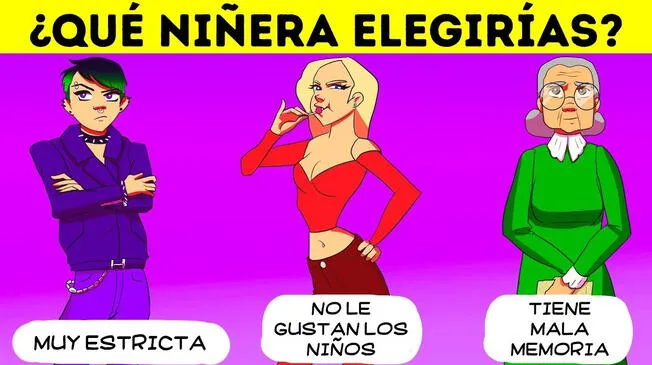 Acertijo Visual de ALTO NIVEL: ¿Qué niñera elegirías? Descubre a la indicada en 4 segundos