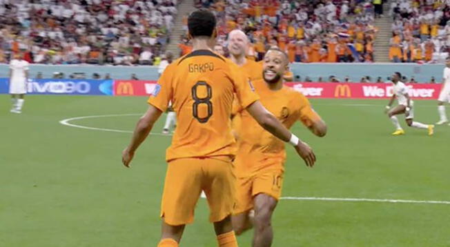Gol de Gakpo para el 1-0 de Países Bajos sobre Qatar