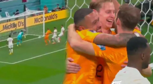 Frenkie de Jong anota el 2-0 de Países Bajos sobre Qatar