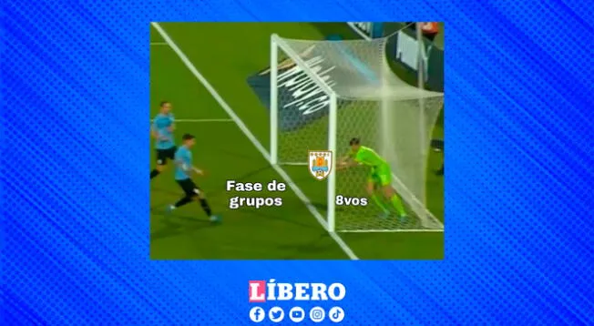 El gol polémico de Perú fue utilizado para los memes de Uruguay.