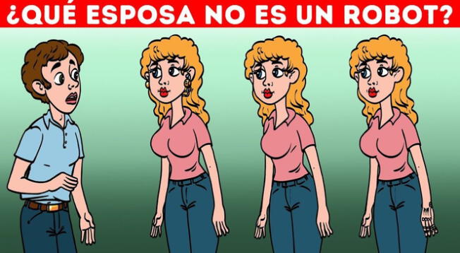 ¿Qué esposa no es un robot? Atrévete a superar este acertijo visual en 7 segundos