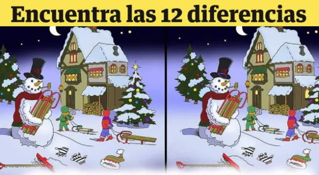 Encuentra las 12 diferencias en este desafío navideño viral