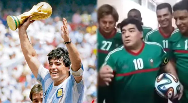 Maradona disputó un partido de exhibición con la camiseta de Marruecos.
