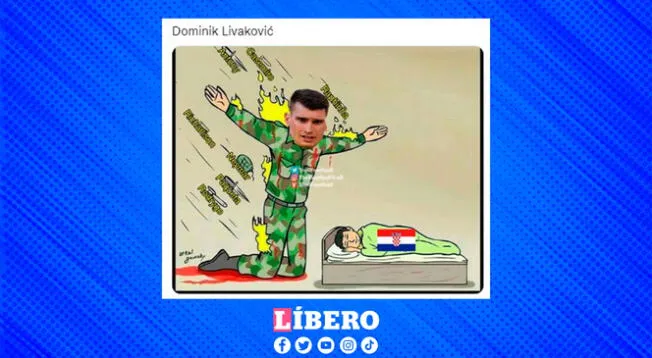 Dominik Livaković puso el pecho y todo el cuerpo ante el ataque brasileño. Este meme lo grafica.