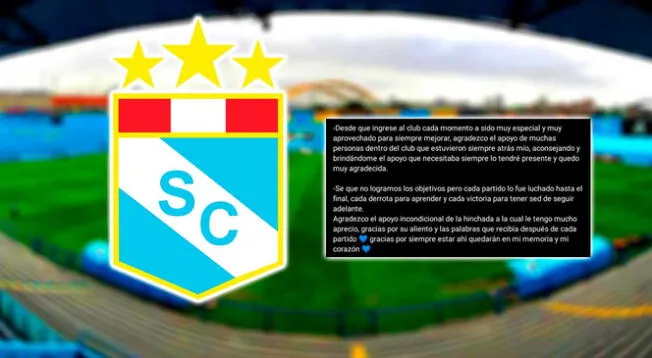 Exfutbolista de Sporting Cristal se despidió con tristeza de la institución. Foto: Sporting Cristal / Composición Líbero