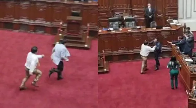 Congresistas se pelean en pleno Parlamento y corretean para golpearse