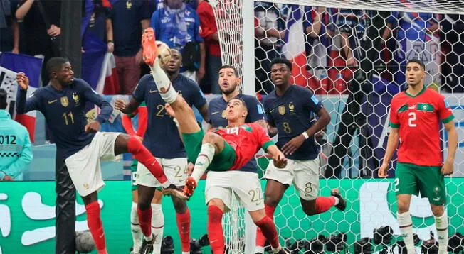 Chalaca de El Yamiq que pudo ser el 1-1 de Marruecos ante Francia