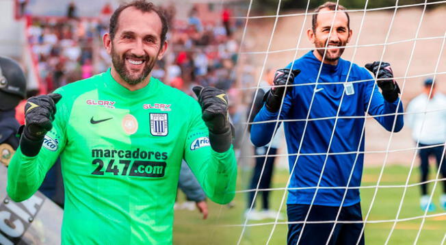 Hernán Barcos sorprendió al ponerse los guantes nuevamente. Foto: Edson Ochoa / Gol Perú / Composición Líbero