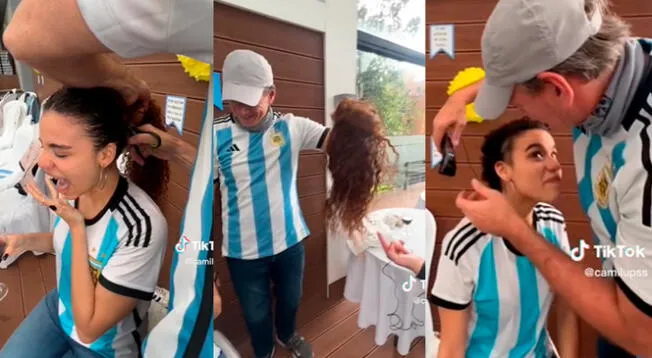 Una joven se hizo viral en TikTok tras grabar como cumplía su promesa por el triunfo de Argentina.