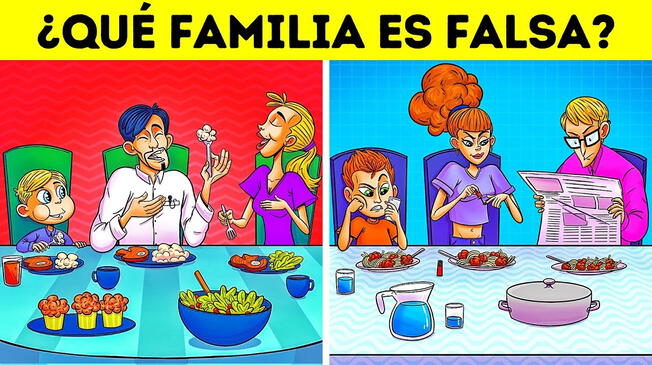 ¿Qué familia es falsa? Acertijo visual