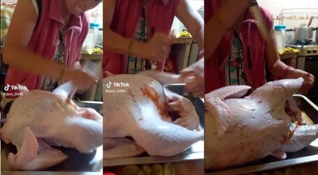 La joven captó la singular forma de cocinar de su mamá y se hizo viral en TikTok.
