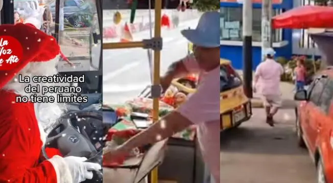 Cobrador y chofer de bus revolucionan las calles de Lima con regalos para niños en navidad