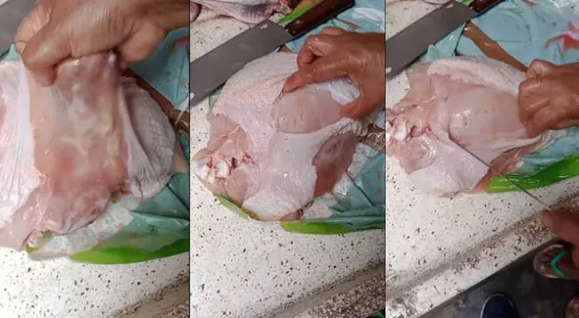 Mujer denuncia públicamente que su pavo de Navidad comparo en supermercado llegó lleno de agua.