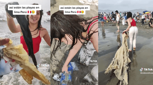 Ciudadana venezolana decidió botar algunos de los restos de basura que encontró en la playa donde quería 'veranear'.