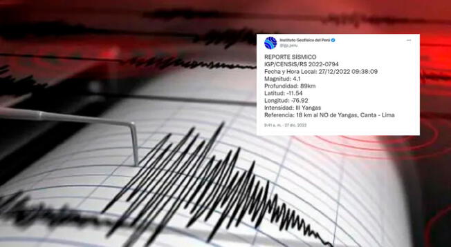 El IGP reportó un sismo que tuvo como epicentro, Canta, al norte de Lima.