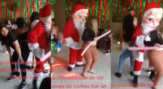 'Papá Noel' terminó 'perreando' con madres de familia en plena chocolatada 'Papá Noel' terminó 'perreando' con madres de familia en plena chocolatada
