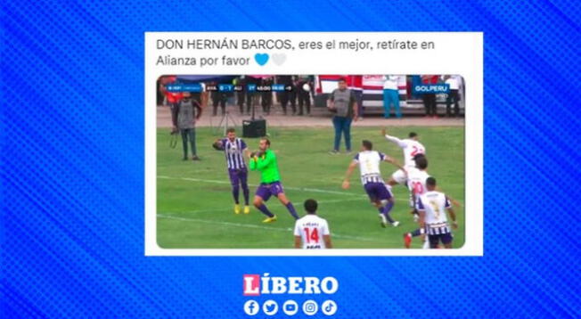 Hernán Barcos terminó de arquero ante Ayacucho FC y los memes estuvieron a la orden del día.