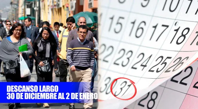 Conoce qué trabajadores tendrá descanso largo desde el 30 de diciembre del 2022 al 02 de enero del 2023.