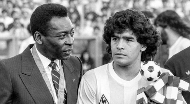 Pelé y Maradona juntos en un duelo entre Argentina vs Italia de 1987