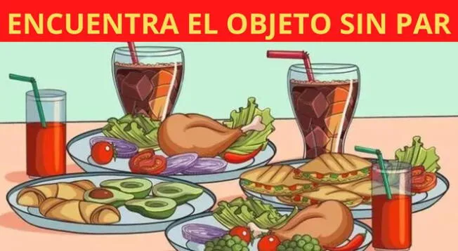 Halla el único objeto en la mesa que no tiene par: Tienes 6 segundos para lograrlo