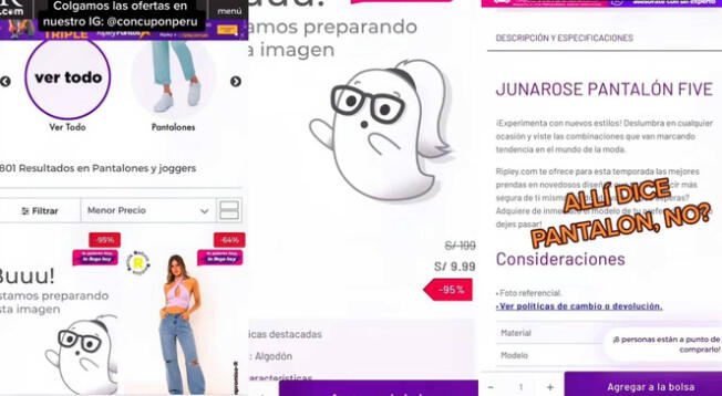 Internauta expone ofertas increíbles en tienda por departamento