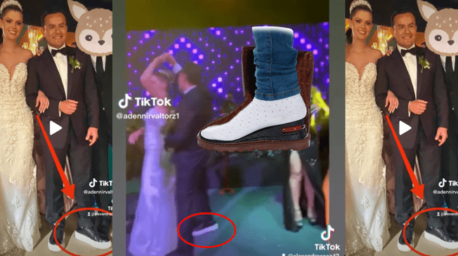 Más de un usuario no dudó en bromear sobre el calzado que vistió Richard Acuña para su matrimonio.