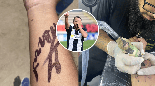 Usuario sorprendió desde su Twitter al compartir su tatuaje del autógrafo que recibió del goleador de Alianza Lima.