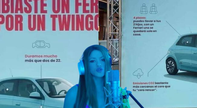 Se viraliza presunto cartel promocional de Twingo para responder a Shakira