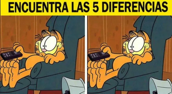 Ubica las 5 diferencias en este reto de 'Garfield' viral