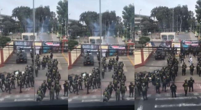 Policías ingresaron a la Universidad San Marcos este sábado 21 de enero.