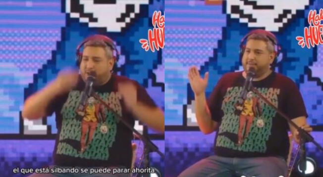 Ricardo Mendoza se molestó durante su show de Hablando huevd*s