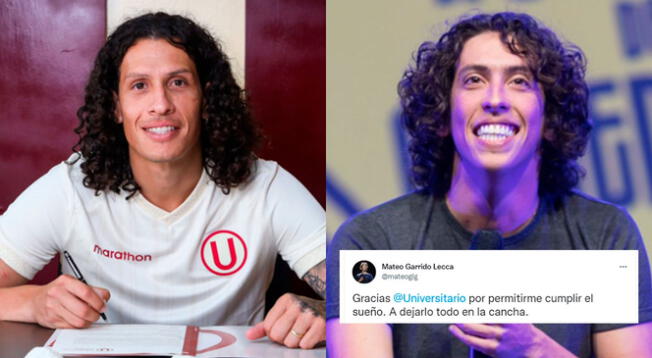 Mateo Garrido Lecca bromeó en sus redes sociales por su parecido al nuevo fichaje de Universitario.