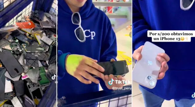 Sujeto aprovecha los depósitos de basura y crea un iPhone 13 con solo 200 soles - VIDEO