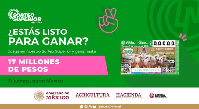 Conoce los resultados del Sorteo Superior de la Lotería Nacional de México Conoce los resultados del Sorteo Superior de la Lotería Nacional de México