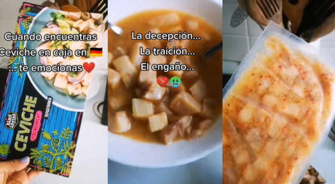 Peruana compra ceviche en caja y queda decepcionada del resultado