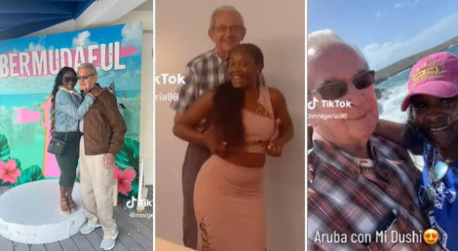 Mujer de 24 años se muestra feliz en TikTok con su esposo de 85.