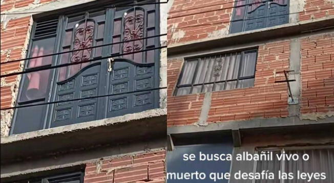 Albañil realiza puerta sin escaleras y usuarios reaccionan en TikTok