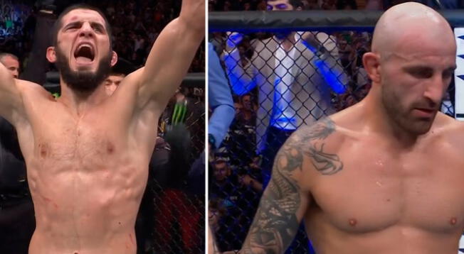 Makhachev ganó por decisión unánime a Volkanovski en la estelar