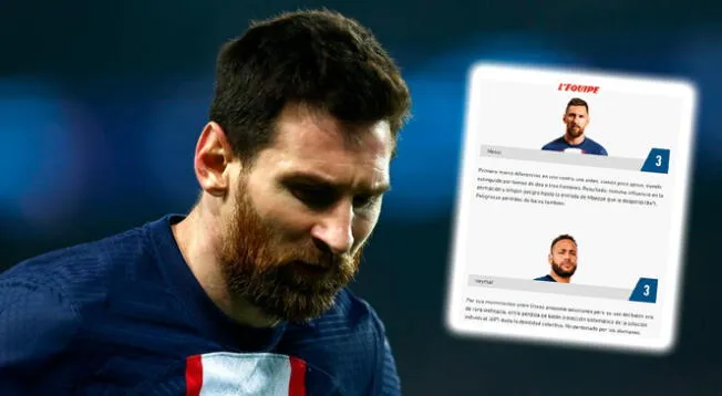 Lionel Messi fue duramente calificado en Francia tras partido del PSG