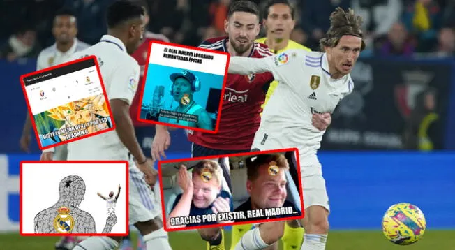 Real Madrid venció a Osasuna y los hinchas no dudaron en realizar divertidos memes. Real Madrid venció a Osasuna y los hinchas no dudaron en realizar divertidos memes.