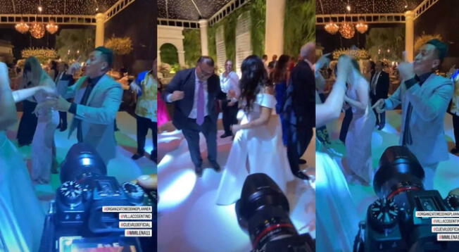 Cueva y 'Tanque' Arias se lucen en fiesta de matrimonio de Melina Merino