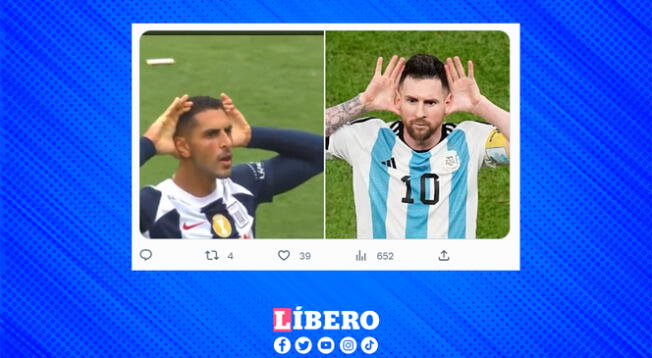 El gesto de Sabbag fue comparado con el de Messi.
