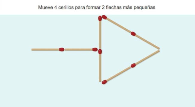 ¿Qué cerillos debes mover para armar dos nuevas flechas? Piensa y responde